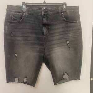 Women's Black Distressed Jean Shorts